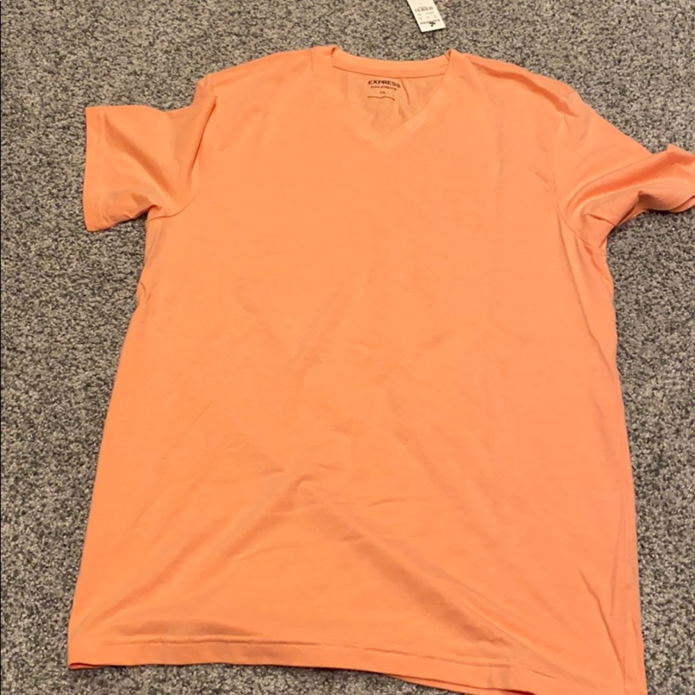 Express pale orange V-neck stretch fit